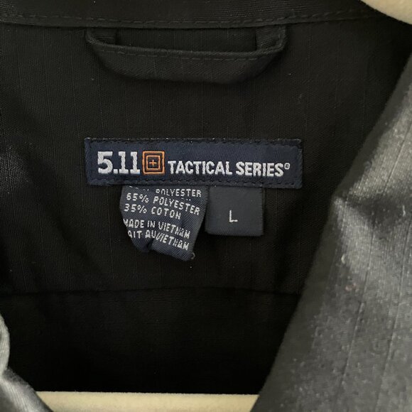 511 TACTICAL Short Sleeve Cotton Shirt Black Heavyweight Size Large NEW - Picture 6 of 12